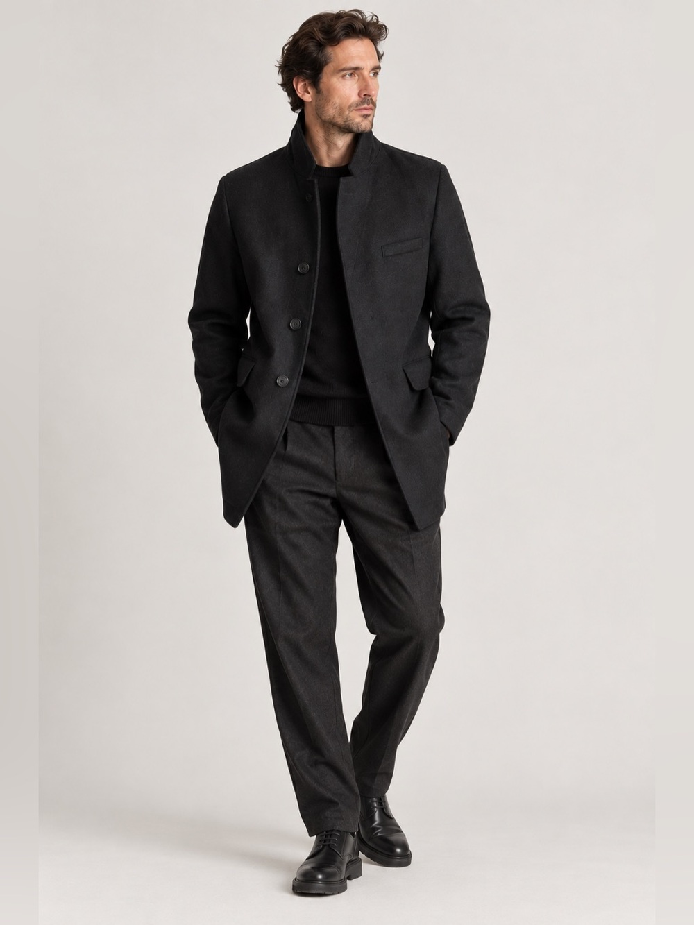 FRADI WAX_Y Deconstructed Wool Blend Coat Blazer Dark Academia Avant Garde 54 XL